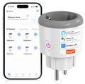 Enchufe inteligente WiFi 16A con Bluetooth, monitor de energía, temporizador y control por voz. Compatible con Alexa, Google Home y Tuya/Smart Life.