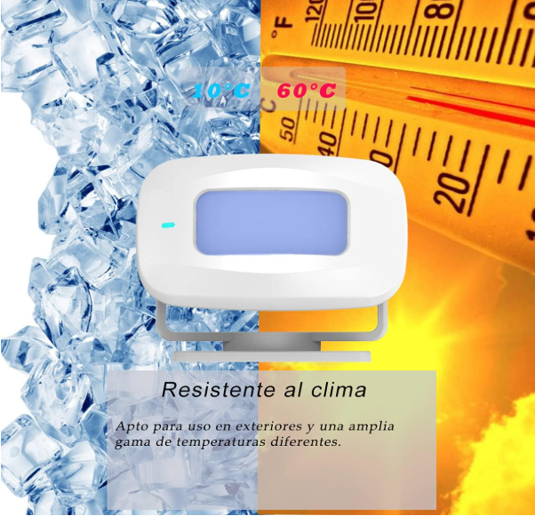 Sensor de Movimiento Aktivstar con Alarma y Timbre Inalámbrico Blanco