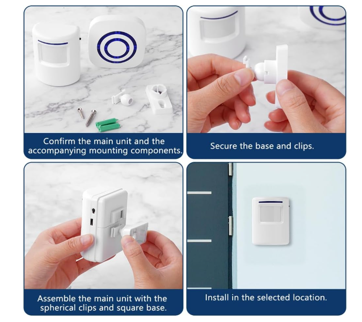 Detector de Movimiento AXFEE con Alarma y Timbre Interior PIR
