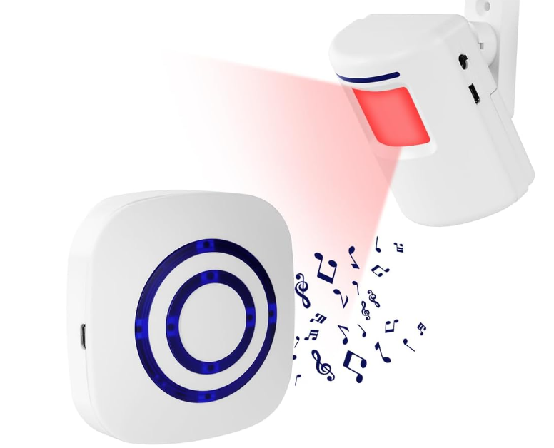 Detector de Movimiento AXFEE con Alarma y Timbre Interior PIR