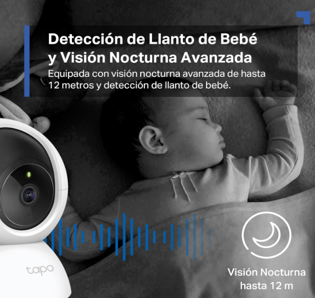 Cámara WiFi TP-Link Tapo C200 360° FHD con Visión Nocturna y Detección