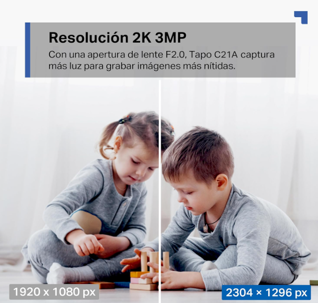 Cámara WiFi TP-Link Tapo C21A 2K 360° con Visión Nocturna y Detección