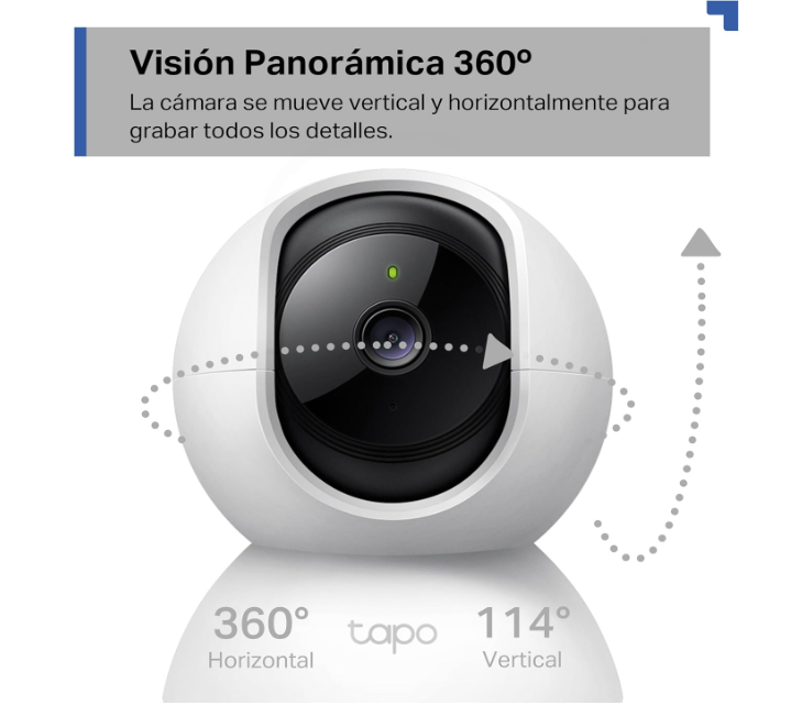 Cámara WiFi TP-Link Tapo C21A 2K 360° con Visión Nocturna y Detección