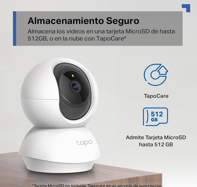 Cámara WiFi TP-Link Tapo C21A 2K 360° con Visión Nocturna y Detección