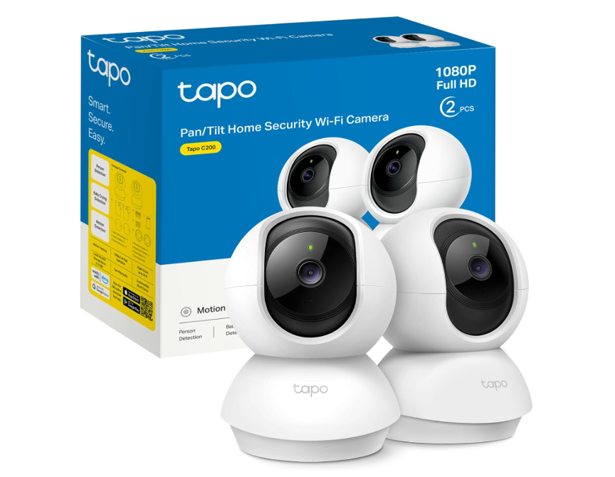 Pack 2 Cámaras WiFi TP-Link Tapo C200 360° FHD con Visión Nocturna