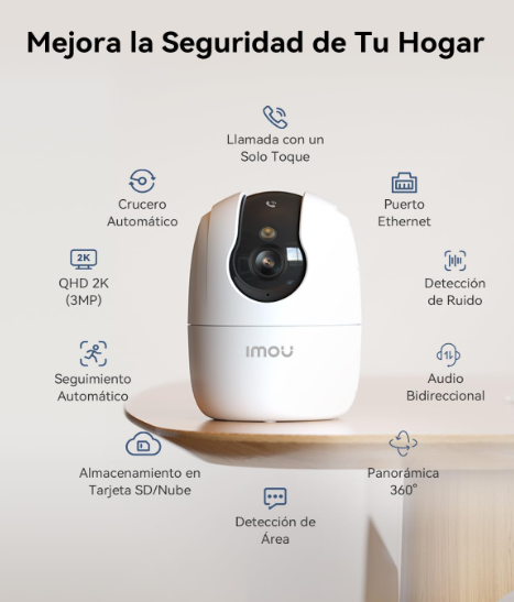 Cámara WiFi Imou Ranger 2C Pro 2K 360° con Visión Nocturna en Color