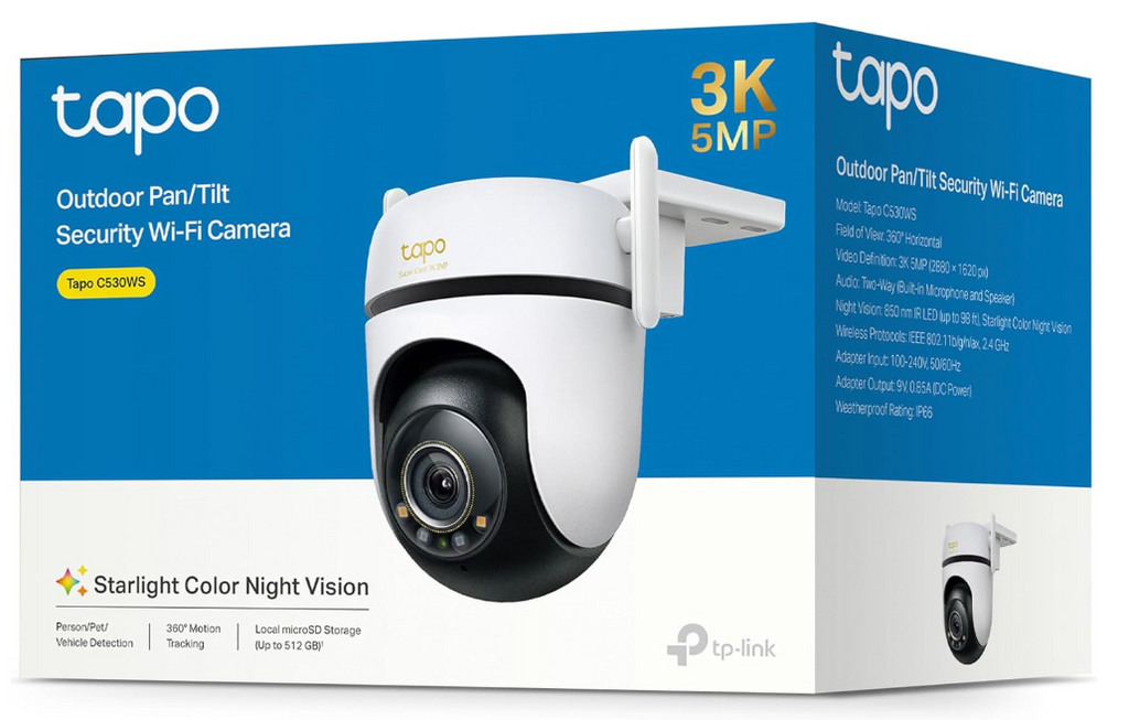 Cámara Tapo C530WS 3K Exterior 360° con Visión Nocturna Color IP66
