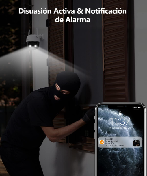 Pack 2 Cámaras Imou 2K Exterior PTZ 360° con Visión Nocturna Color IP66