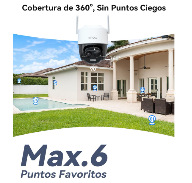 Cámara Imou 2K Solar PTZ Exterior 360° con Batería 365 Días IP66