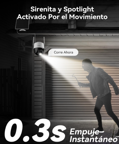 Cámara Imou 2K Solar PTZ Exterior 360° con Batería 365 Días IP66