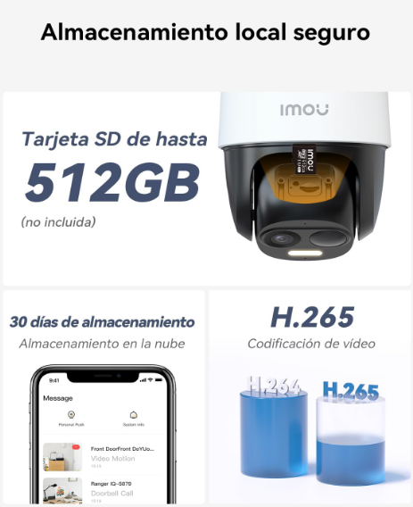 Cámara Imou 2K Solar PTZ Exterior 360° con Batería 365 Días IP66