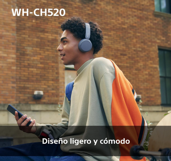 Sony WH‑CH520 Auriculares Bluetooth, 50h batería, ligeros y cómodos
