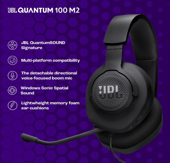 JBL Quantum 100M2 auriculares gaming con micrófono desmontable
