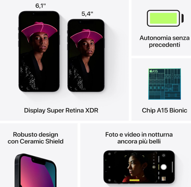iPhone 13 128GB Negro Noche Reacondicionado con garantía