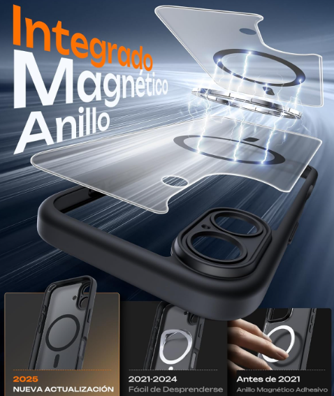 Funda TOCOL iPhone 17 MagSafe Antigolpes con Protección de Cámara – Negro