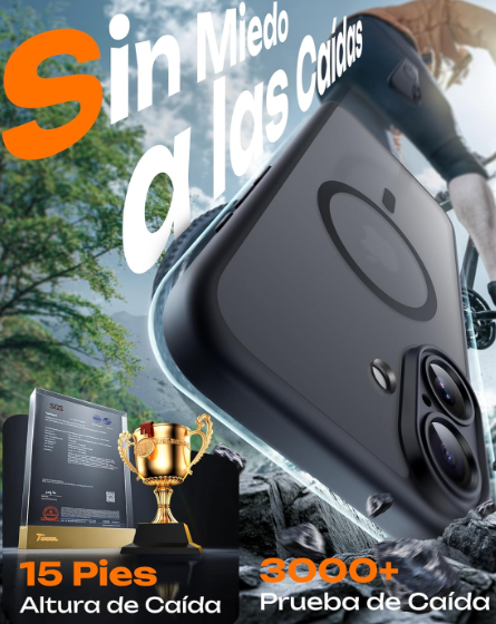 Funda TOCOL iPhone 17 MagSafe Antigolpes con Protección de Cámara – Negro