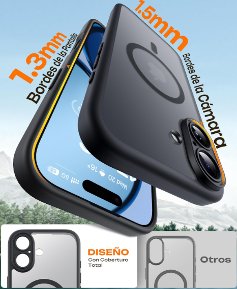 Funda TOCOL iPhone 17 MagSafe Antigolpes con Protección de Cámara – Negro